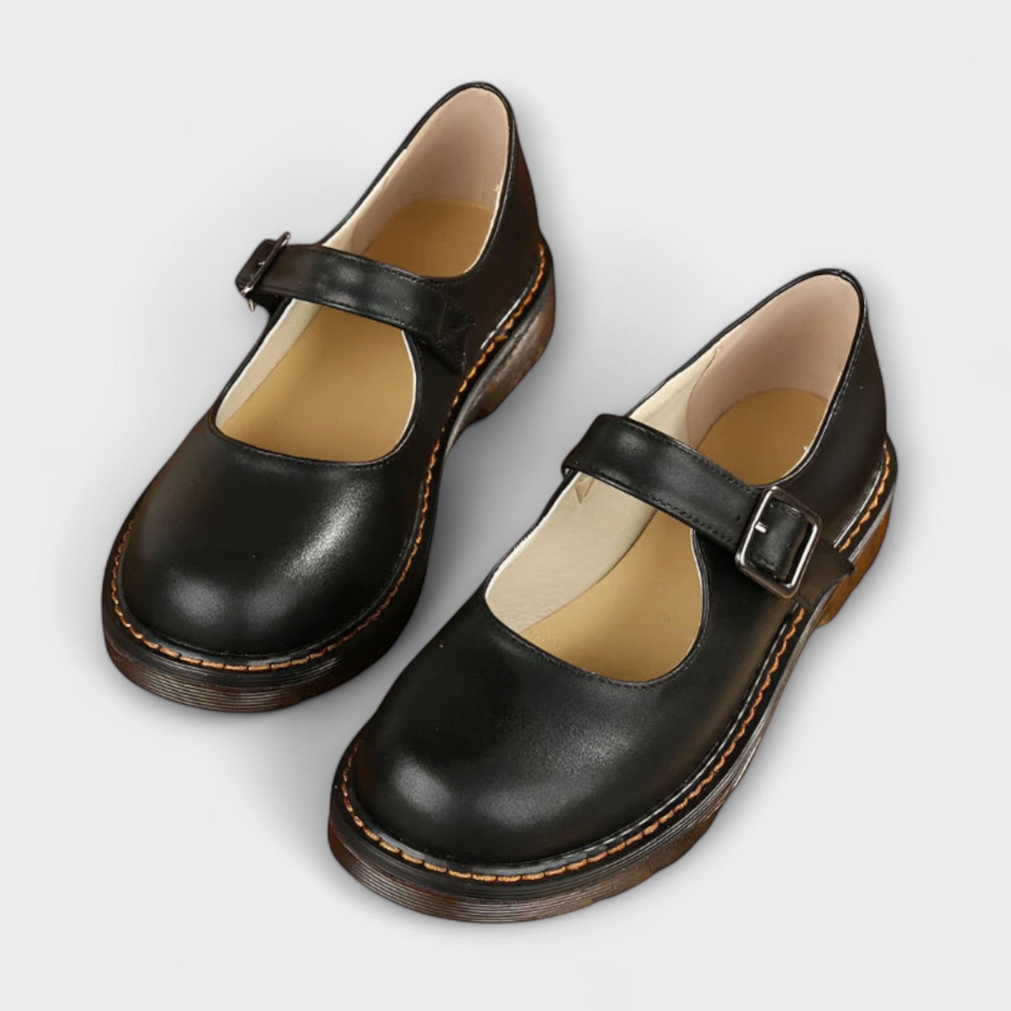 Pantofi vintage pentru dame Mary Jane – Pantofi clasic din piele cu curea și talpă confortabilă