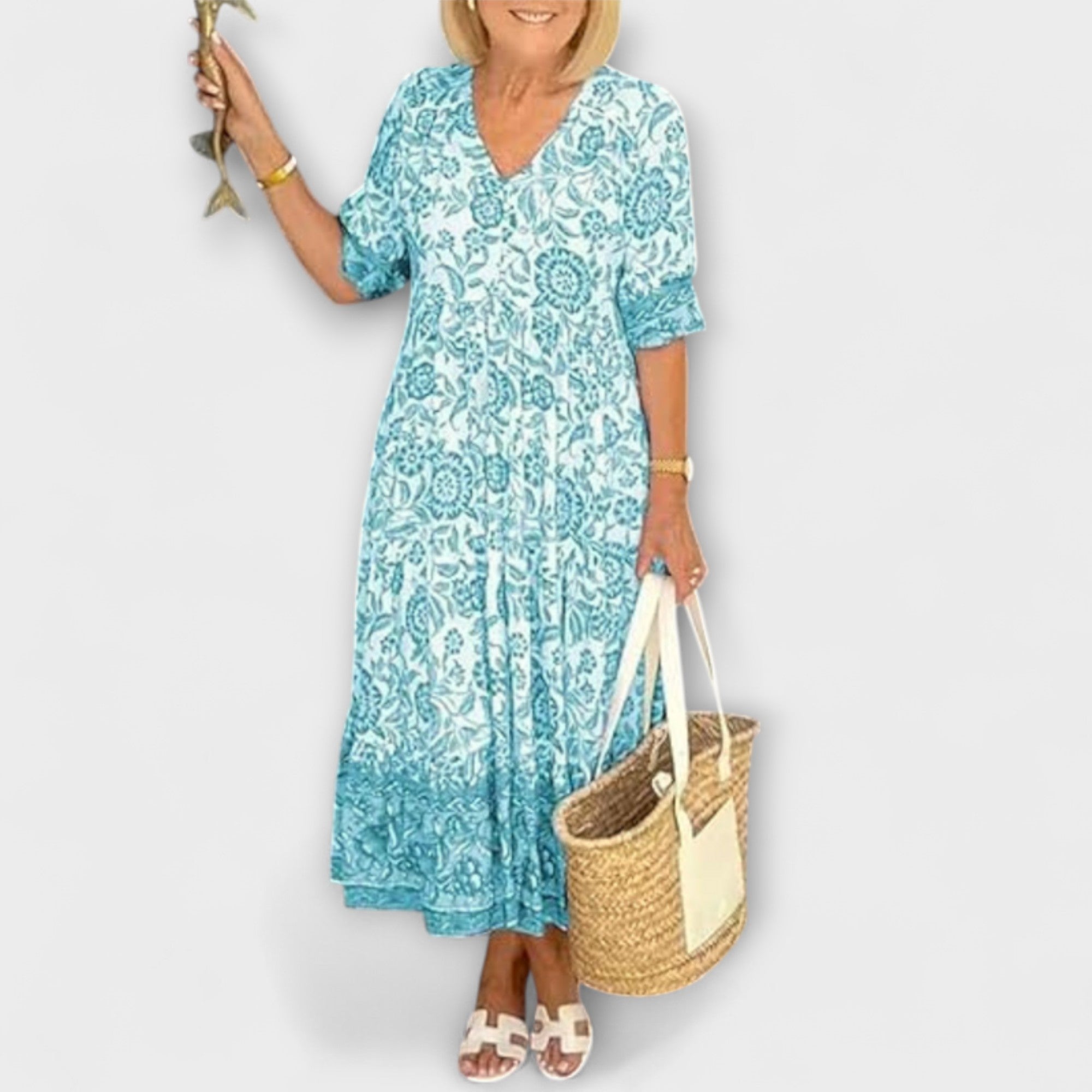 Caitlin - Rochie de flori elegantă cu un design vaporoasă