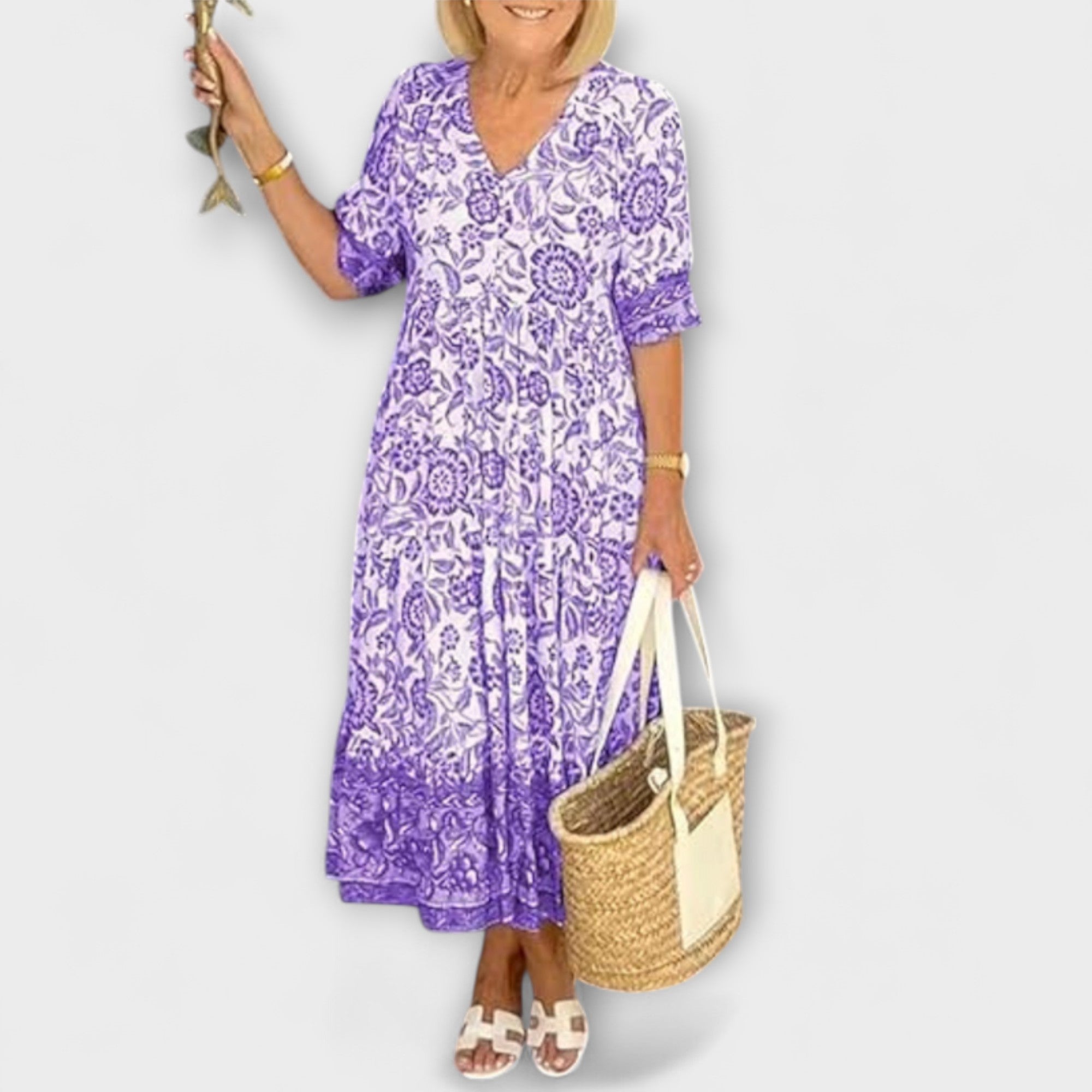 Caitlin - Rochie de flori elegantă cu un design vaporoasă