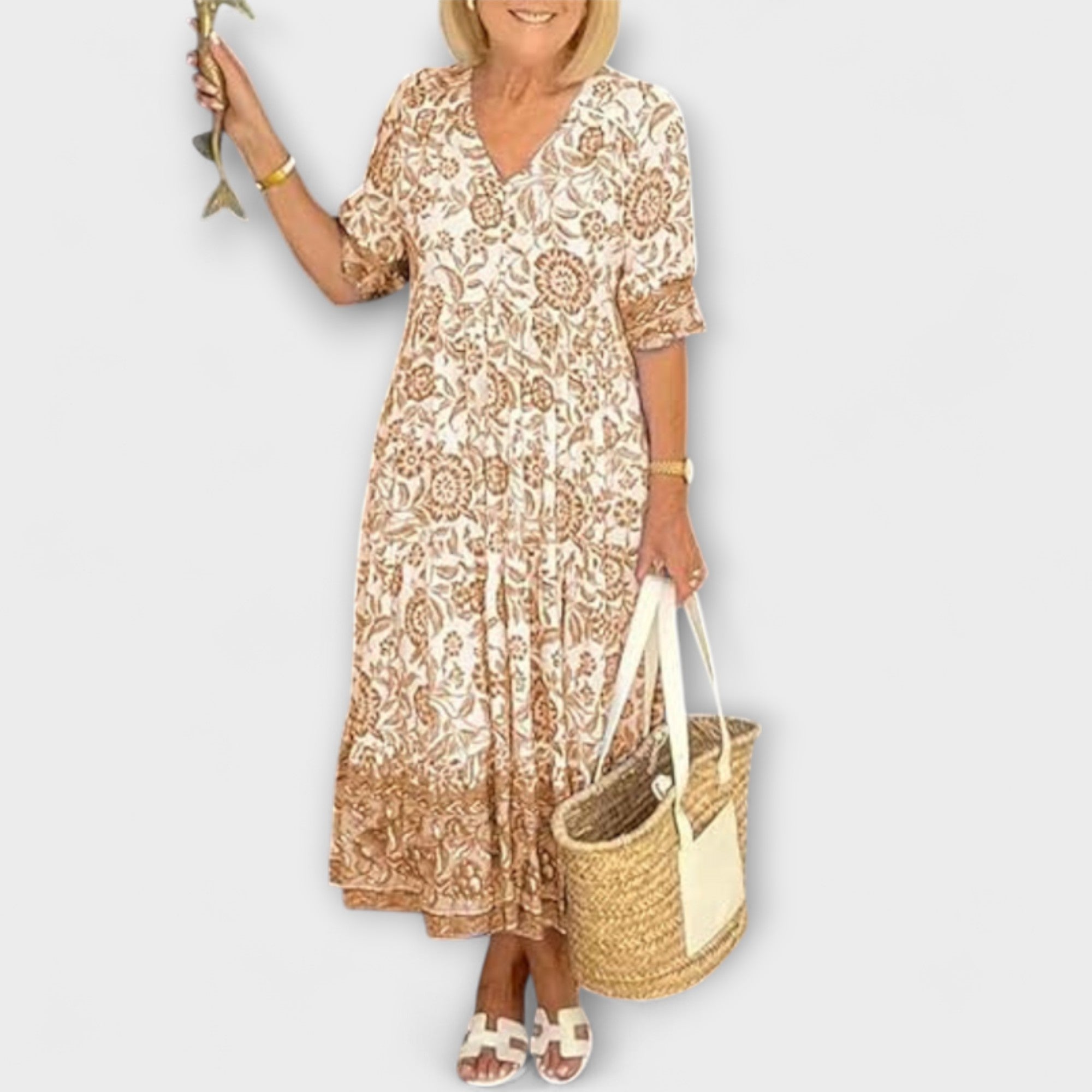 Caitlin - Rochie de flori elegantă cu un design vaporoasă