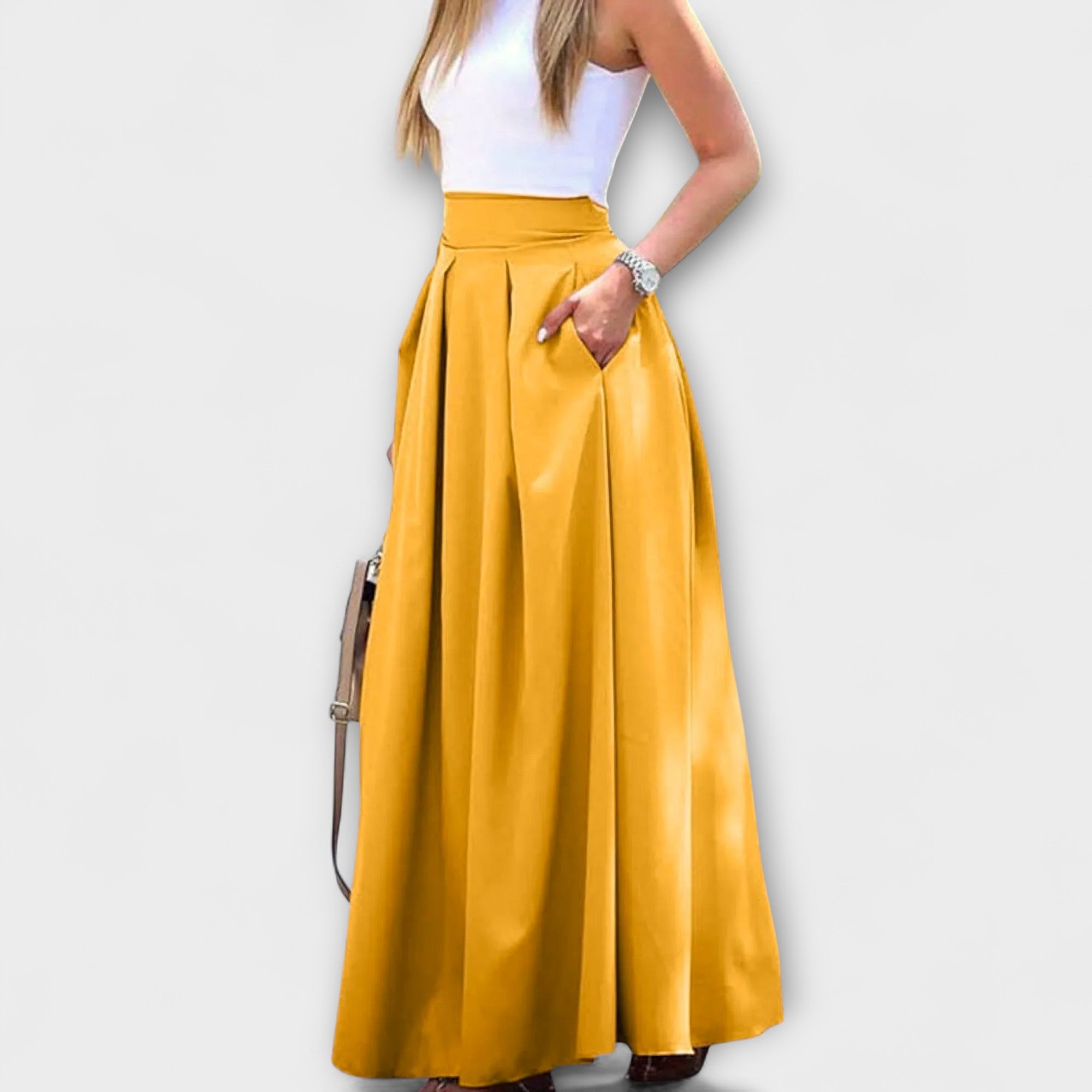 Tzafira – Rochie maxi elegantă cu talie înaltă