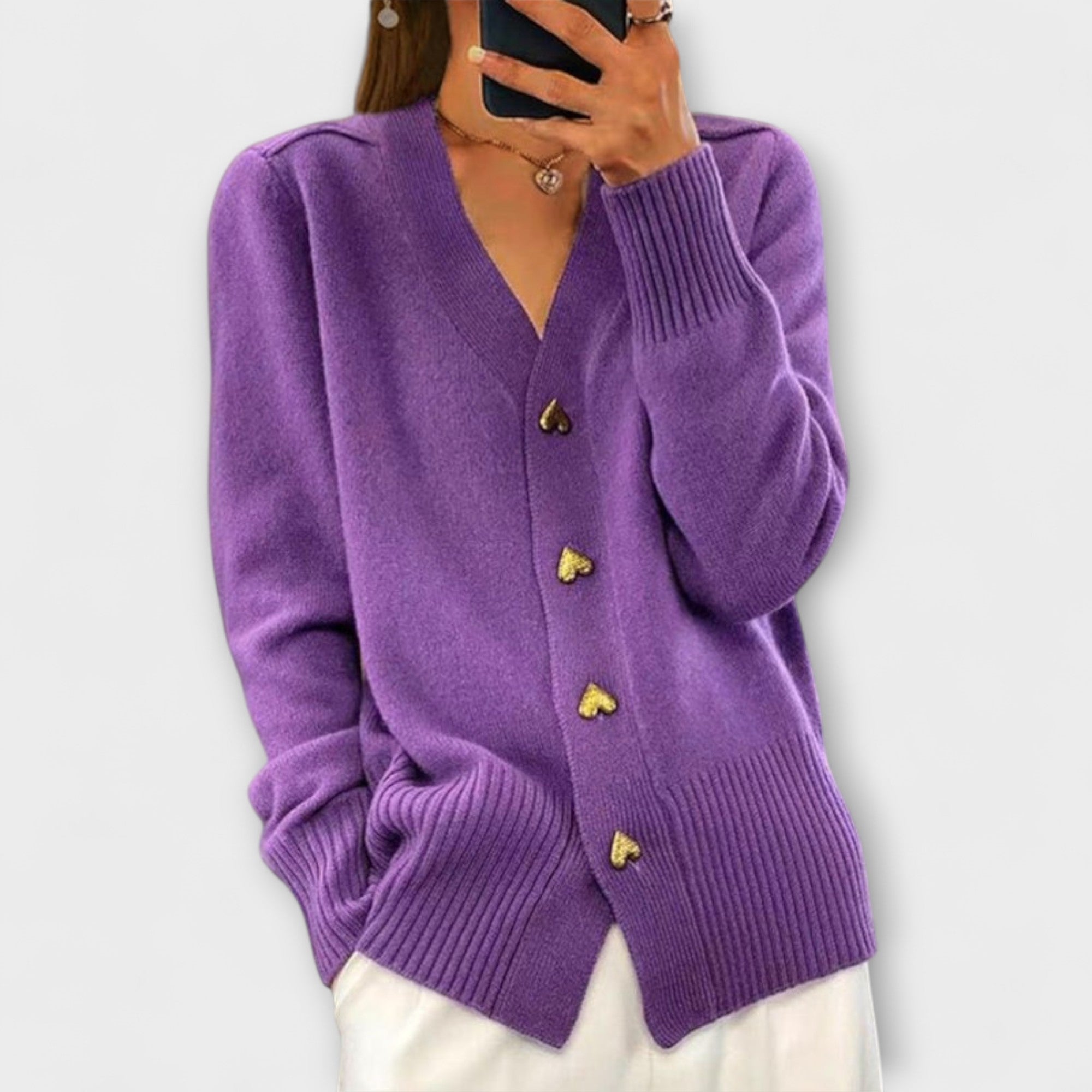 Marij – Pulover pentru femei cu decolteu în V în stil vintage