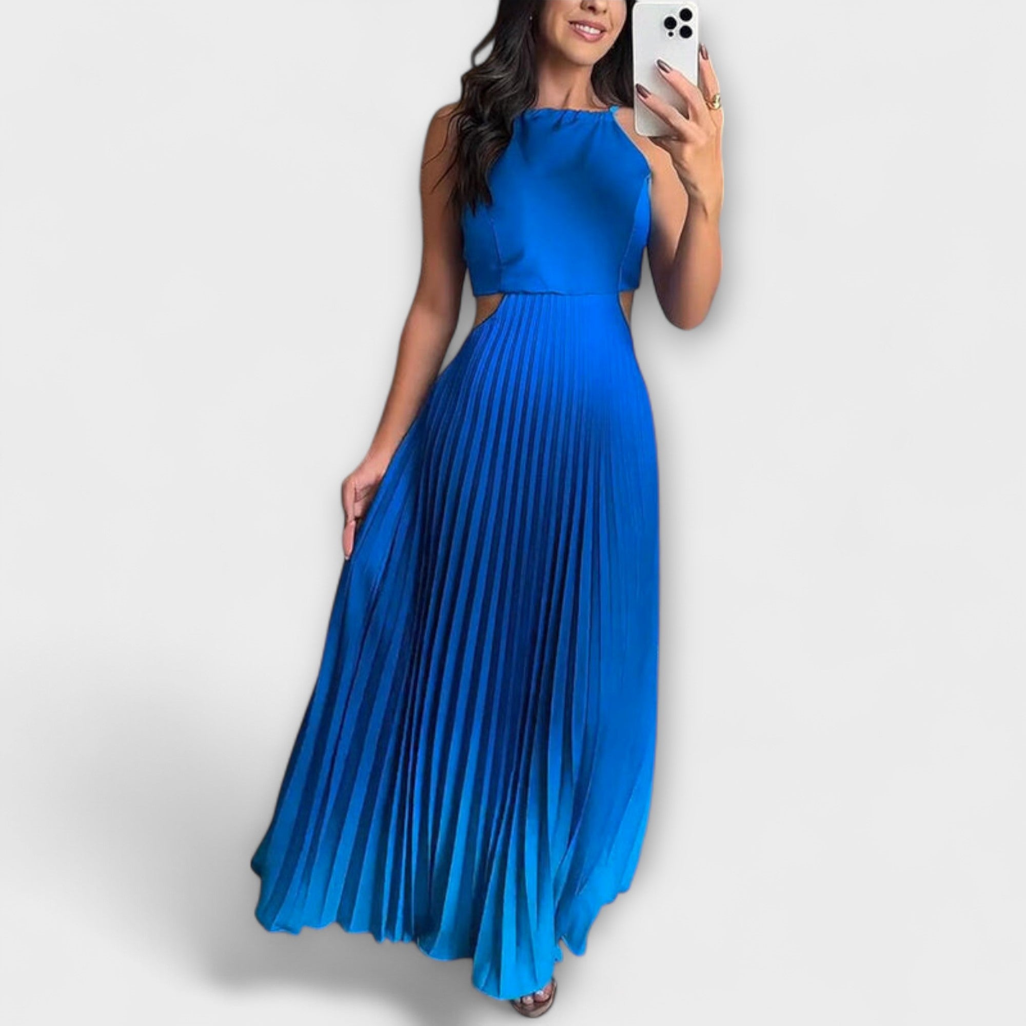 Haven - Rochie maxi cu gradient fără cravata și urme de pliere elegantă