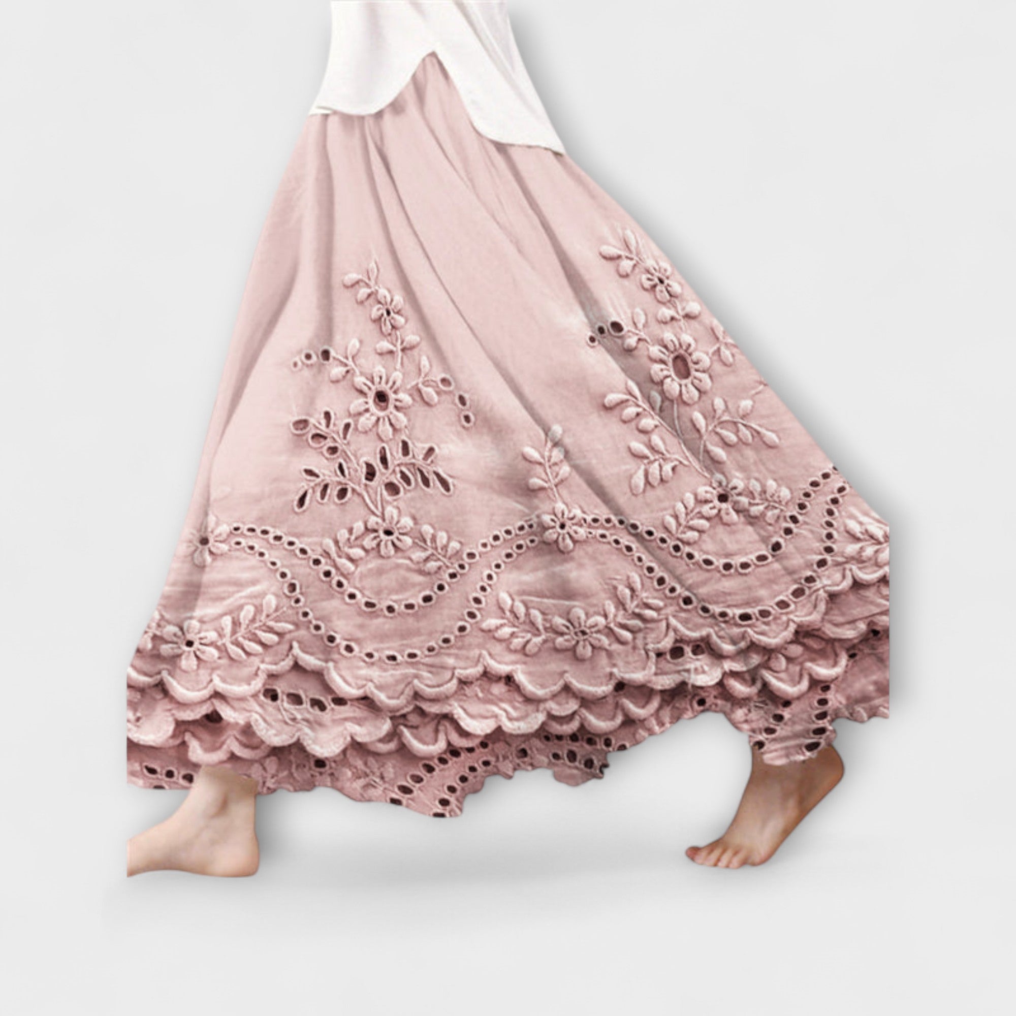 Lună – Rochie Maxirock Boho cu Broderie