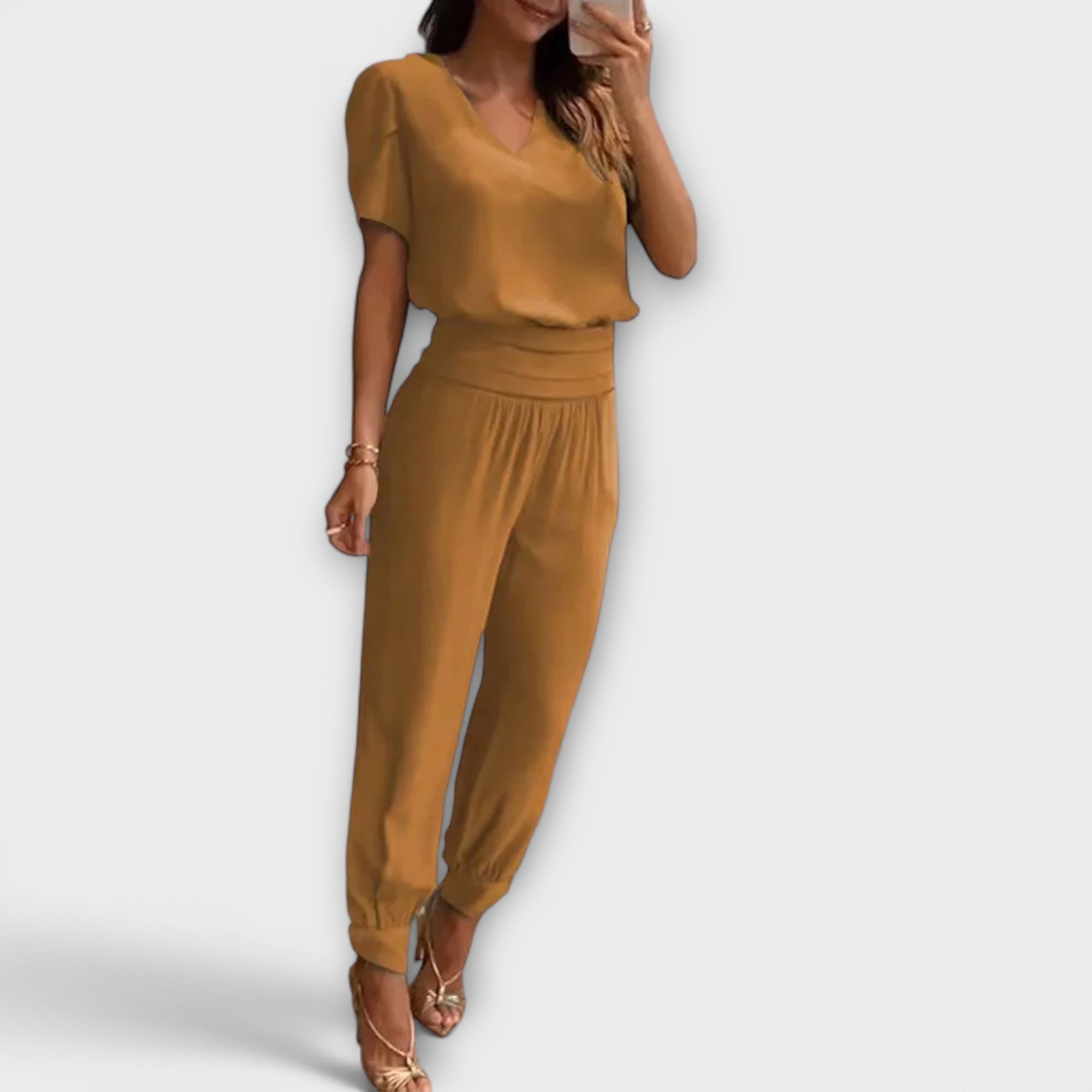 Set elegant Irmelin cu top și pantaloni