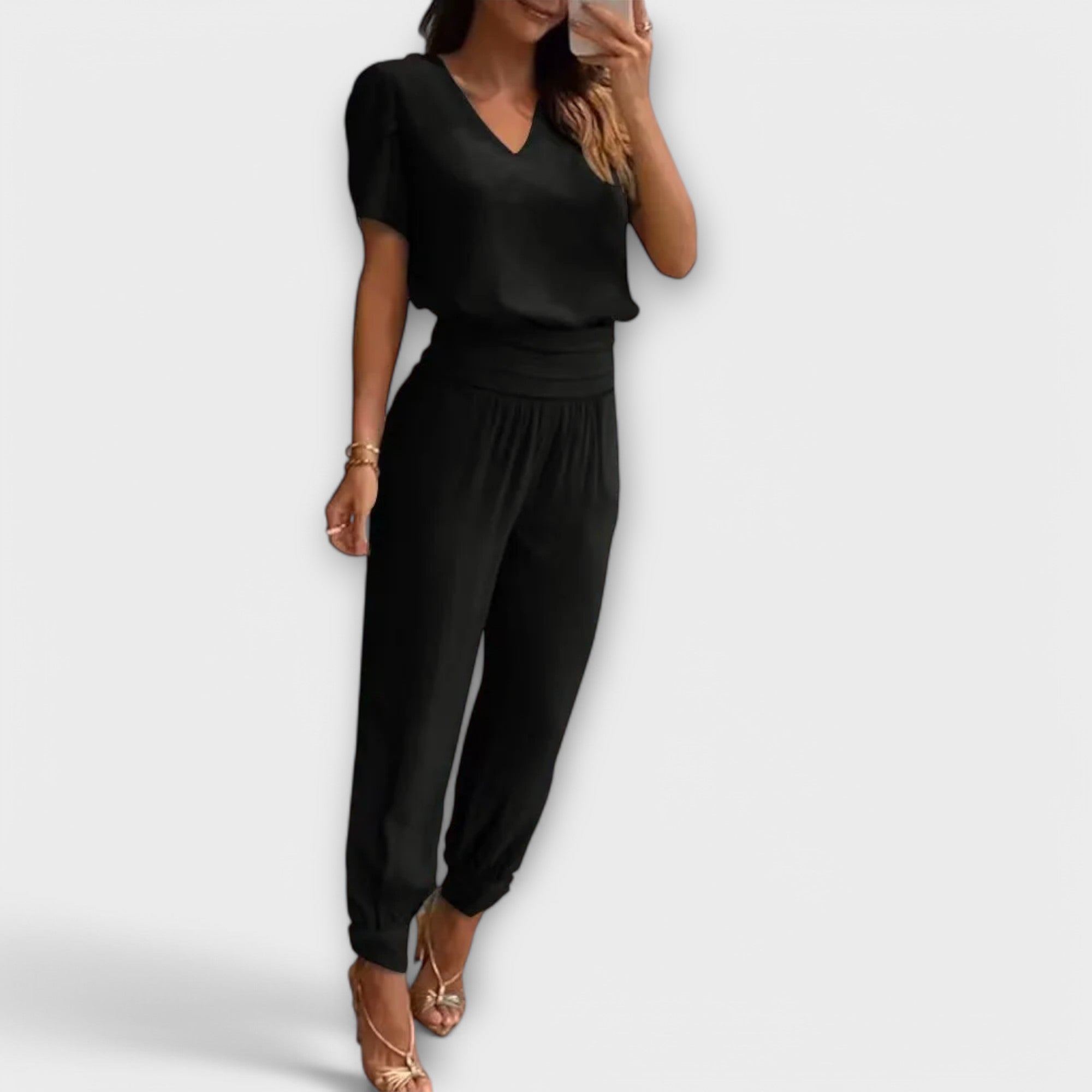 Set elegant Irmelin cu top și pantaloni