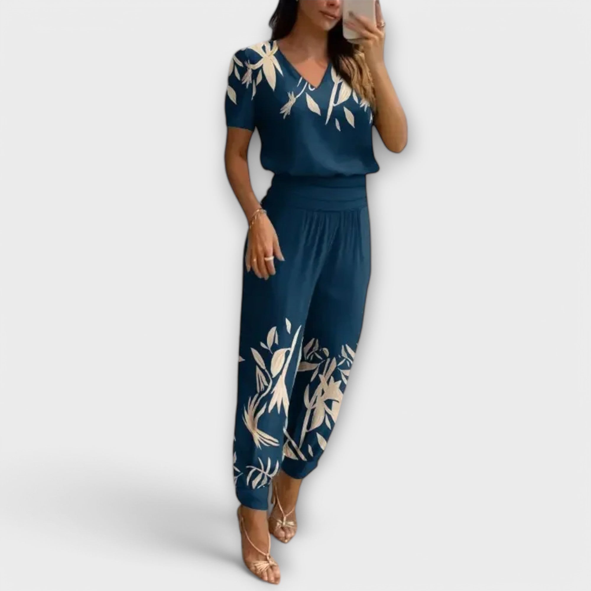 Set elegant Irmelin cu top și pantaloni