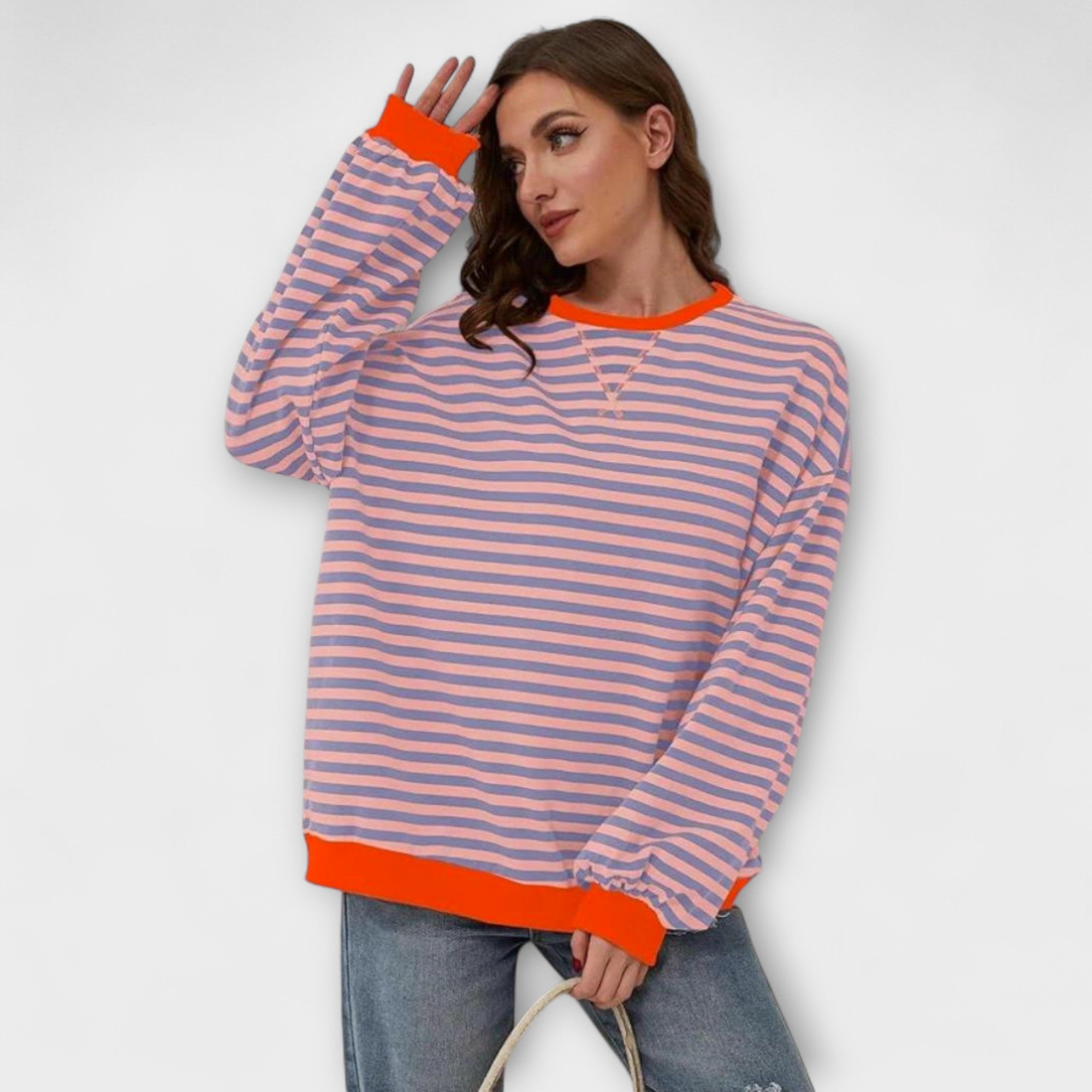 Mary - Pulover oversized în dungi