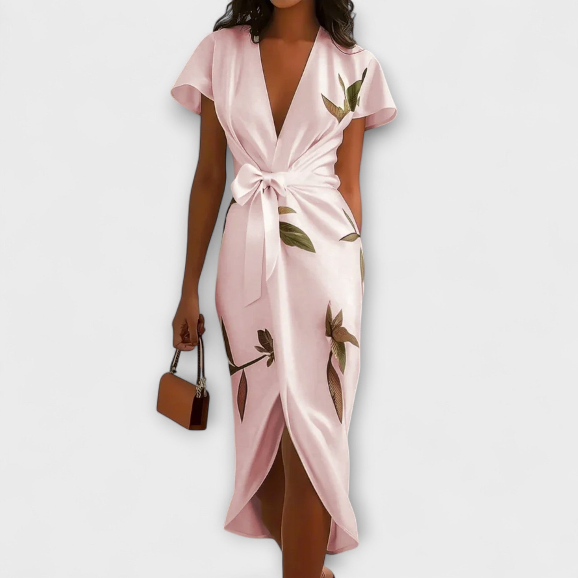 Rochie de satin cu pliuri