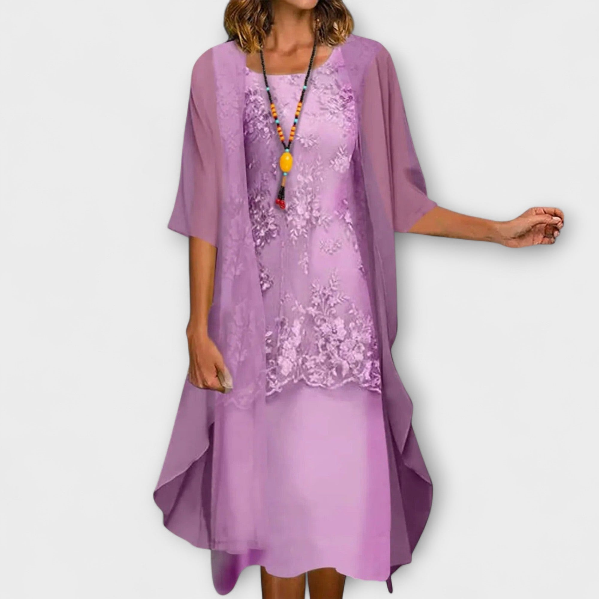 Danielle - Rochie elegantă din chiffon în două piese