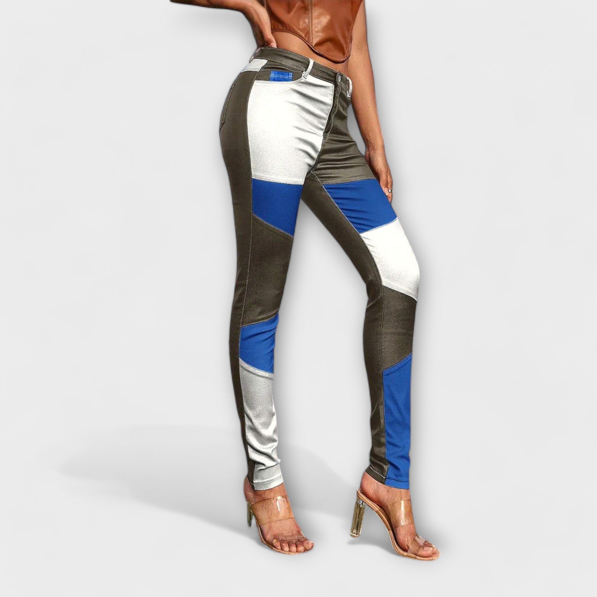 Calliope - Pantaloni cu model bloc de culori mâneci