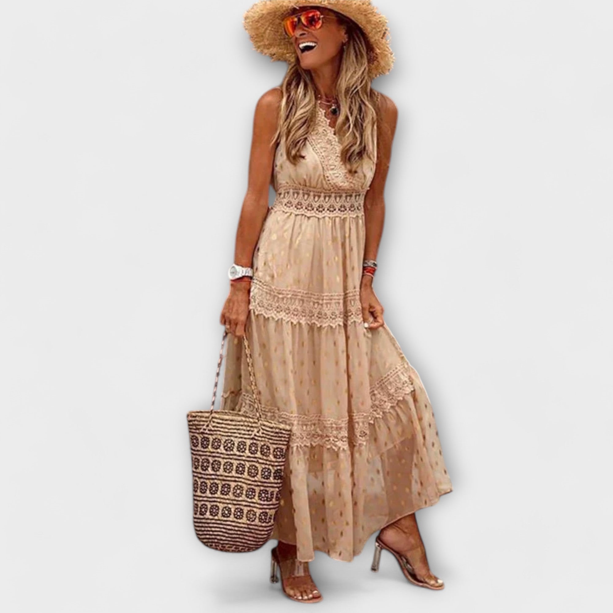 Lola - Rochie maxi cu dantelă boho