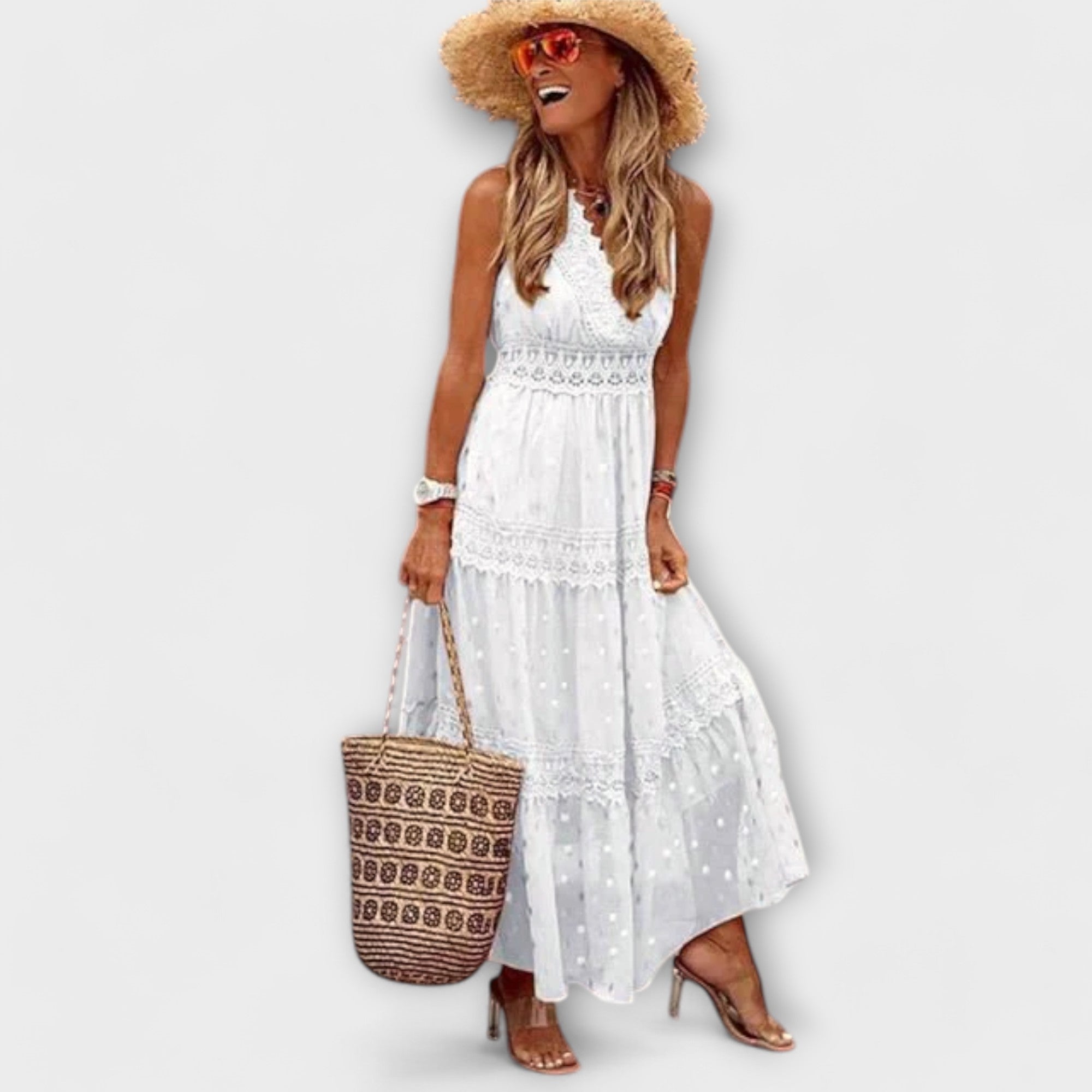 Lola - Rochie maxi cu dantelă boho