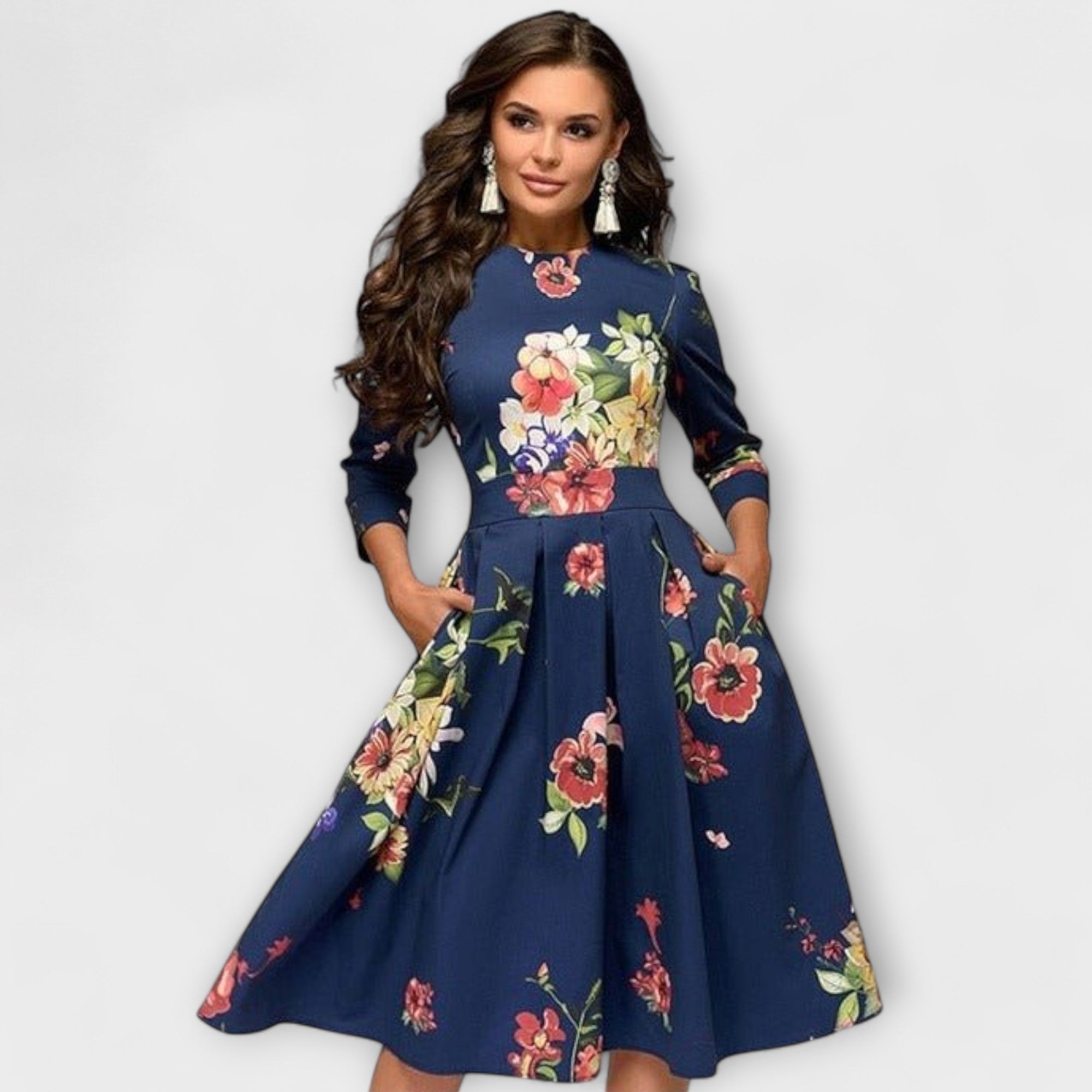 Retrozo - Rochie elegantă până la genunchi